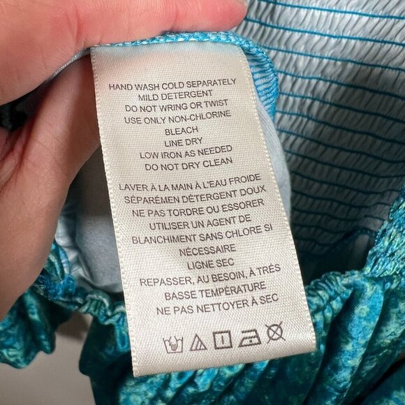 Free People Bali Tightrope Romper Size Large Turquoise Velvet Mermaidcore Boho - Picture 12 of 13